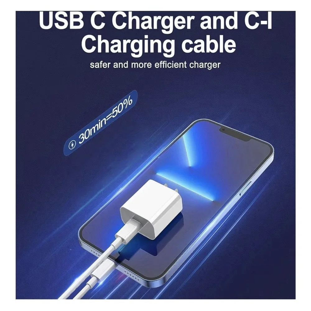 Feels2Nice USB-C Quick Cables & Block Chargers 2Pk For iPhone 14 & Below New Box